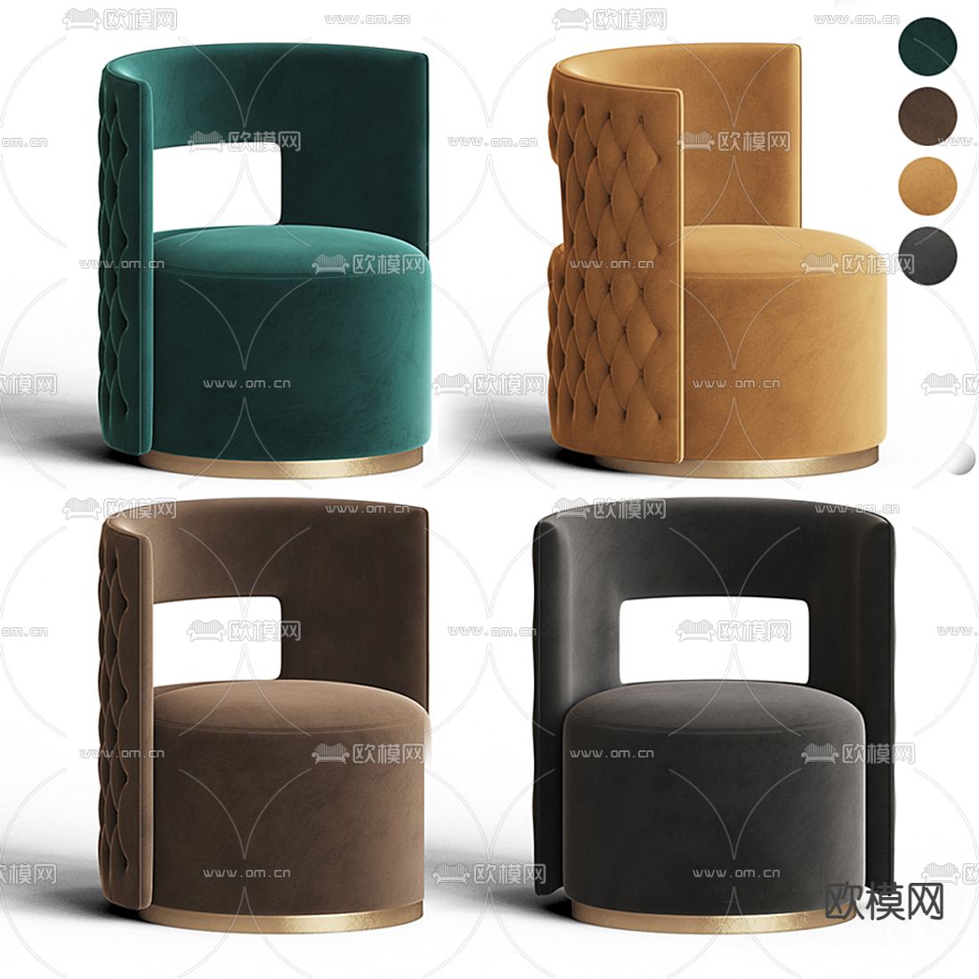 现代布艺单人沙发3d模型
