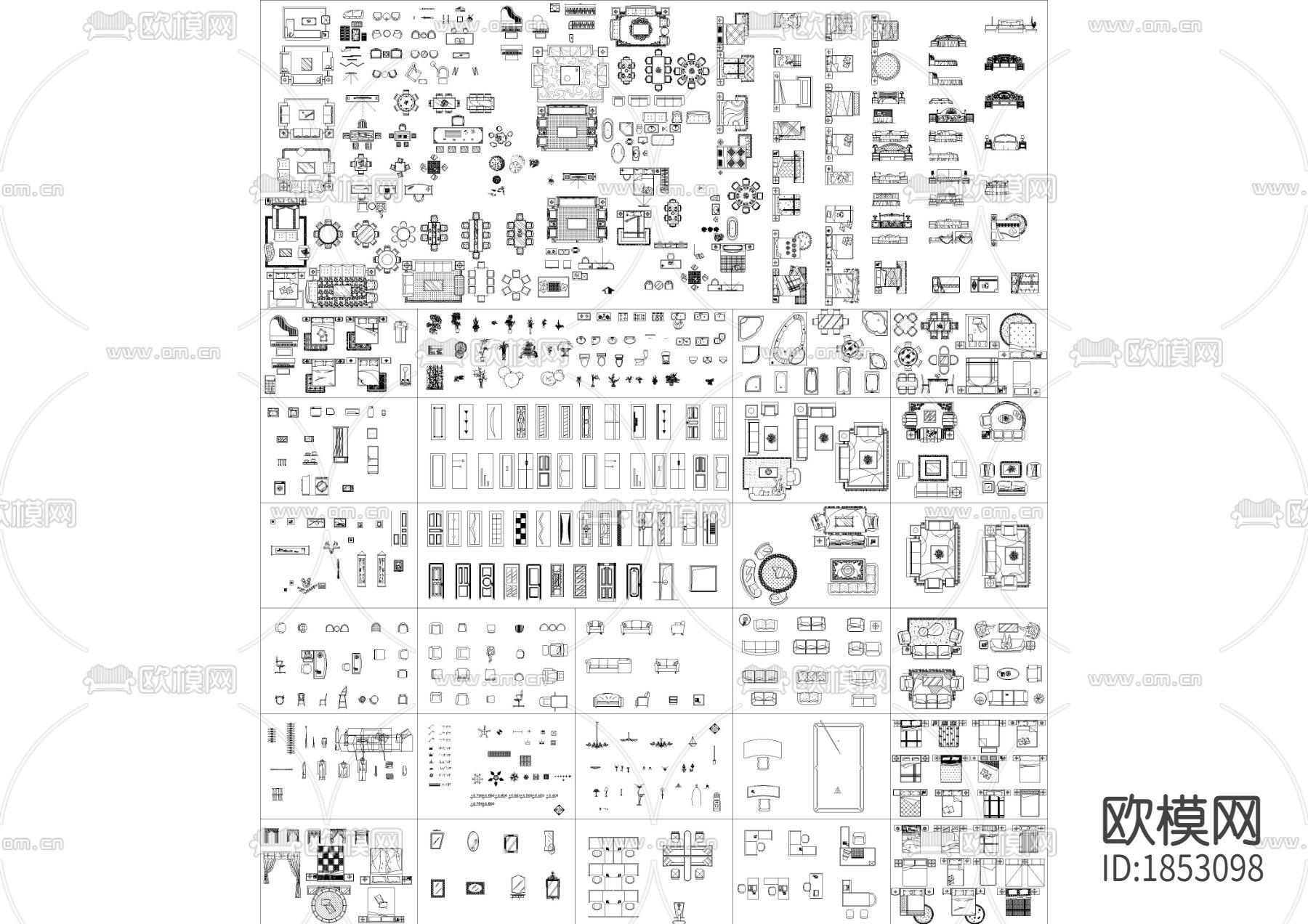 家具素材cad图库下载（渲染图2）
