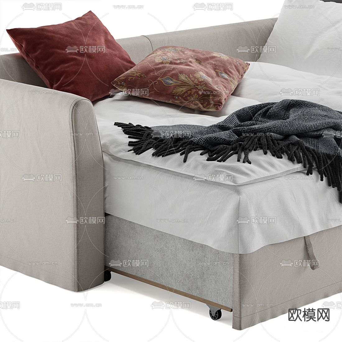 现代布艺沙发床3d模型下载（渲染图4）