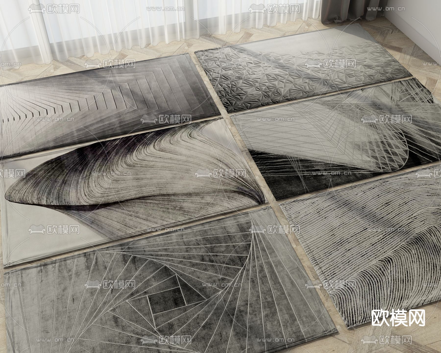 现代布艺地毯3d模型