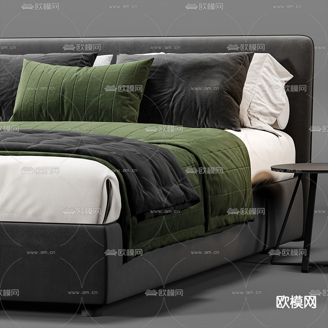 Bonaldo 现代布艺双人床3d模型下载（渲染图4）