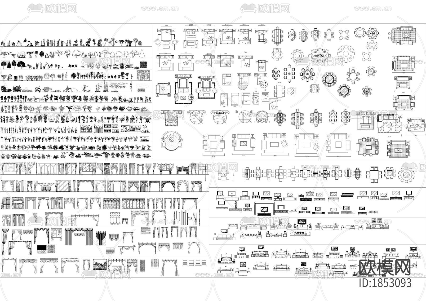 家具素材cad图库-免费3dmax模型库-欧模网