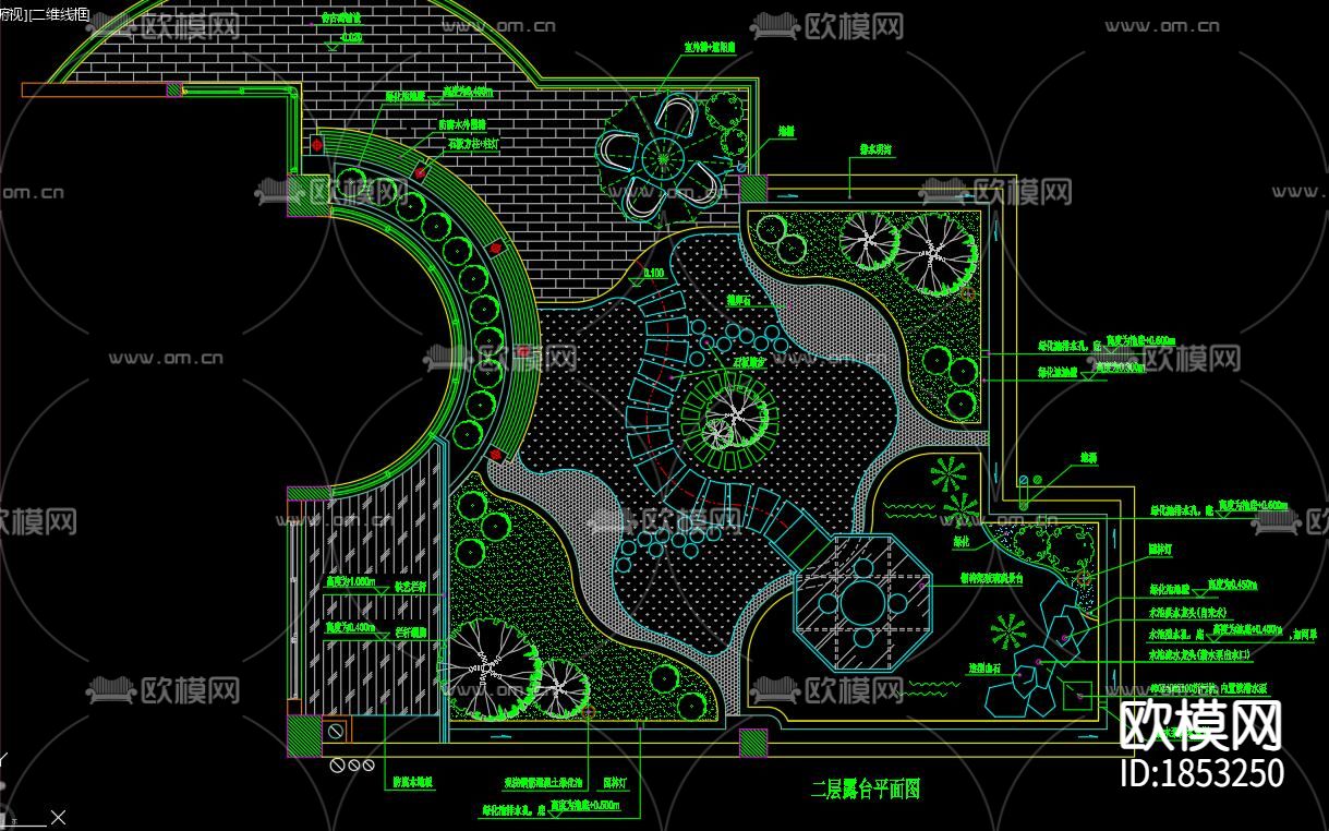 空中花园cad平面图下载（渲染图1）