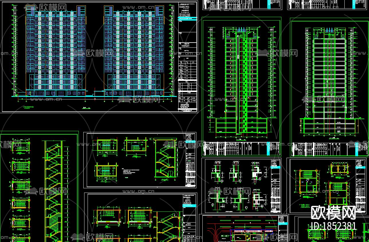 写字楼建筑cad施工图下载（渲染图4）