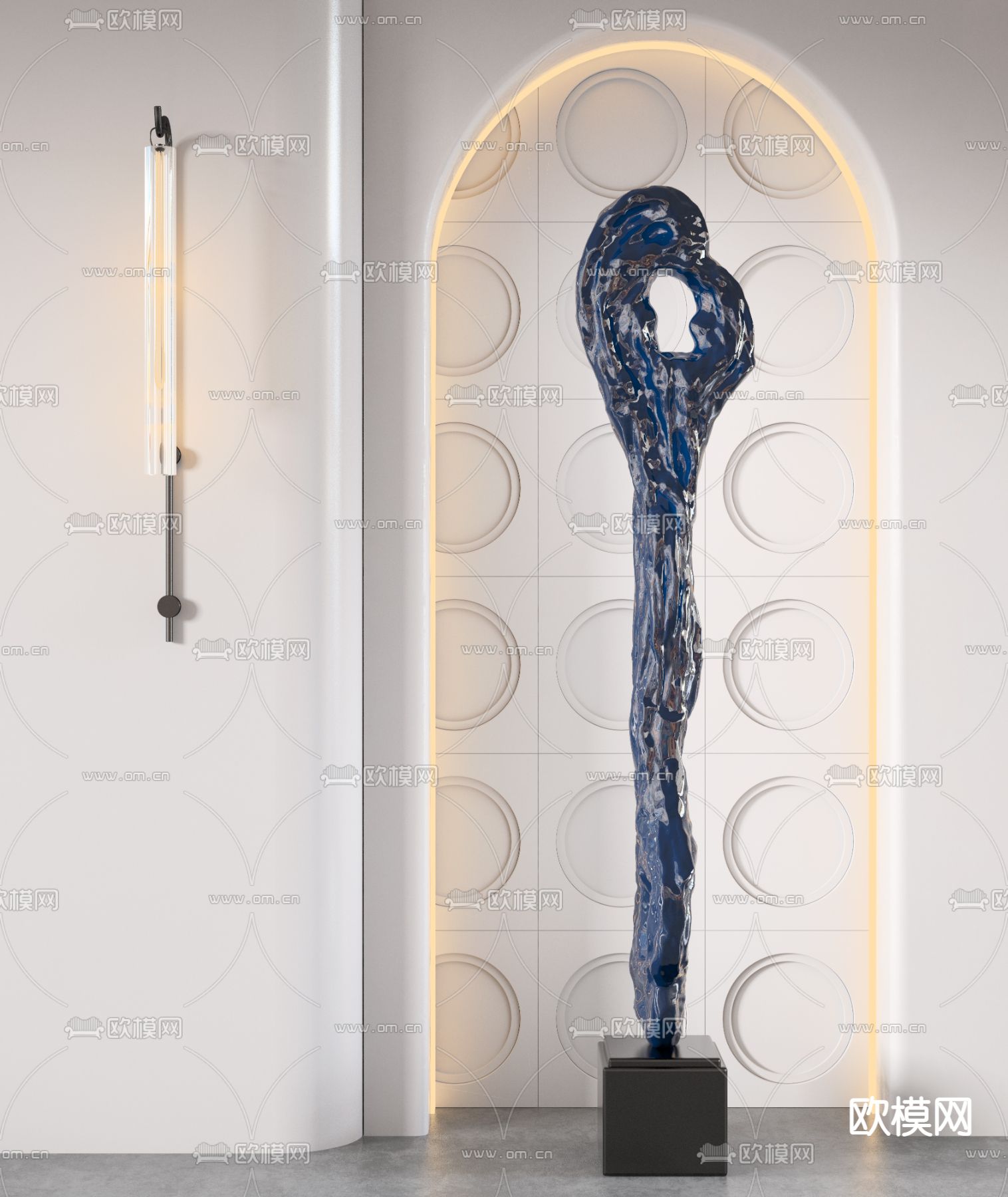 后现代玻璃雕塑3d模型下载