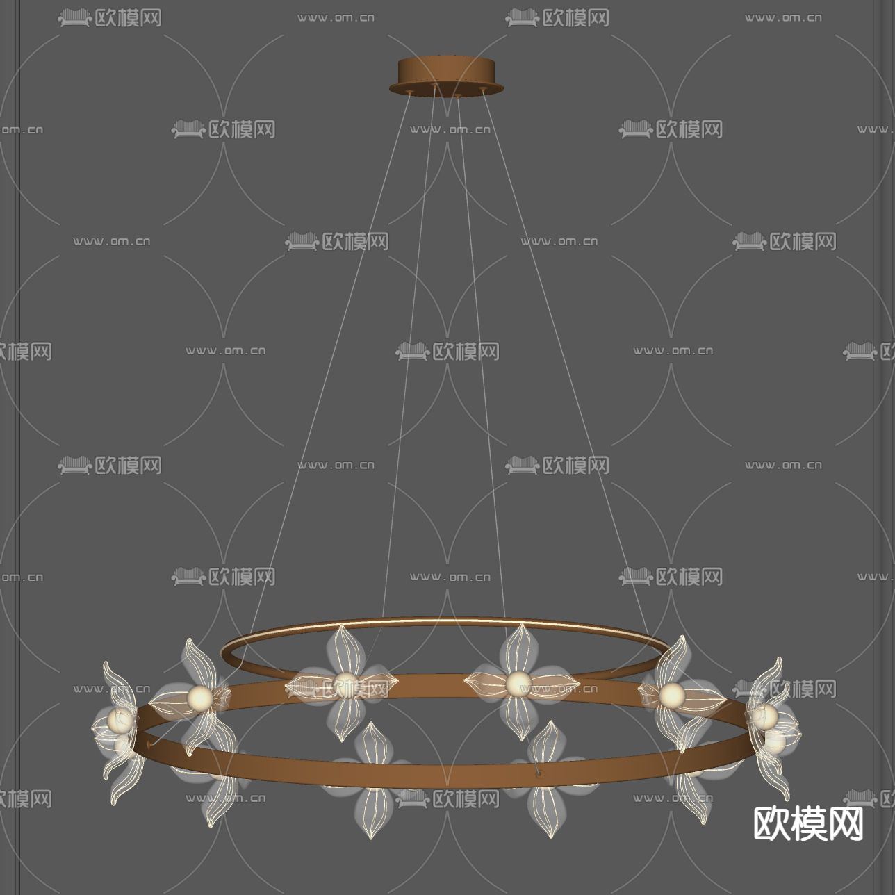 新中式轻奢吊灯su模型下载（渲染图2）