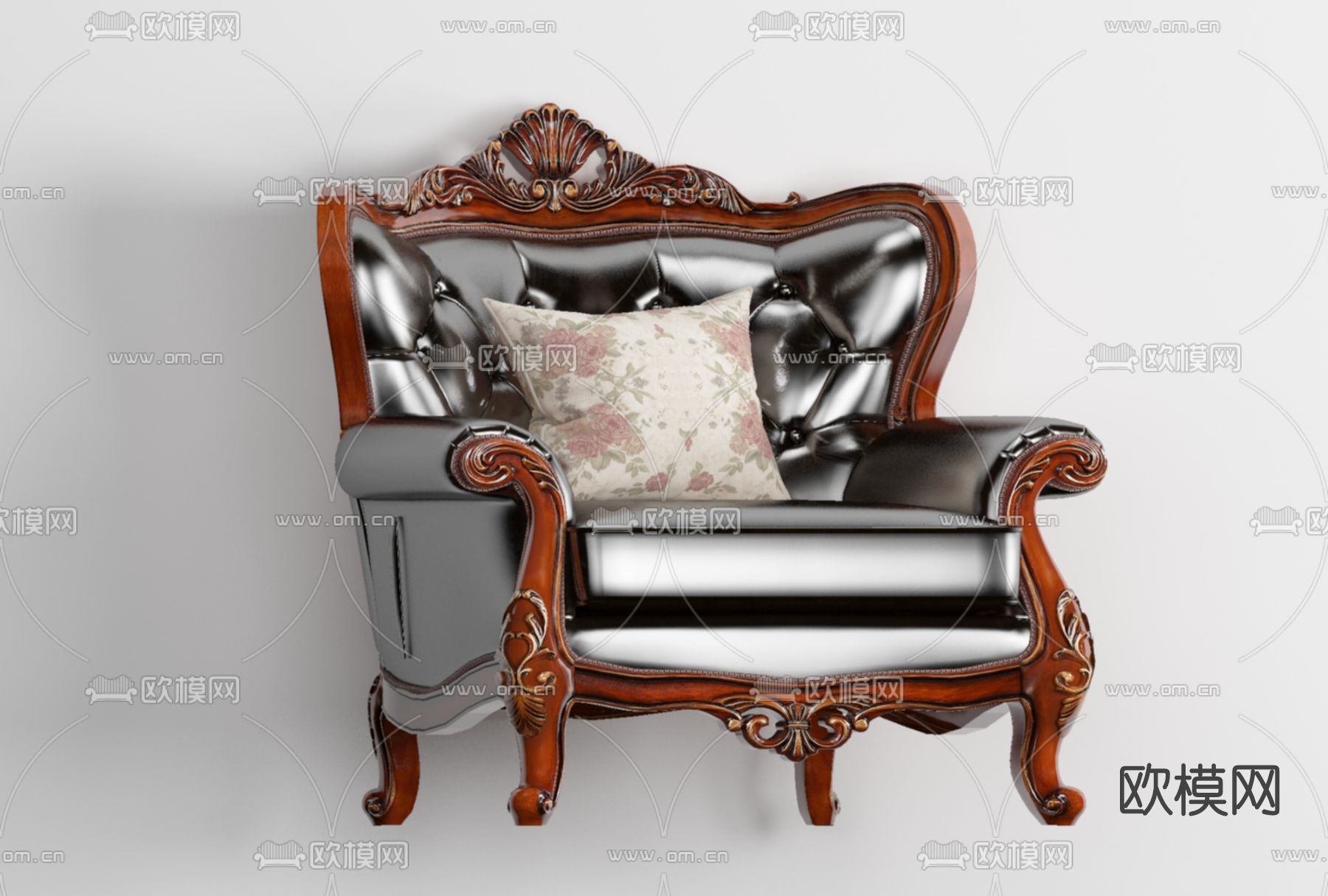 美式单人沙发免费3d模型下载