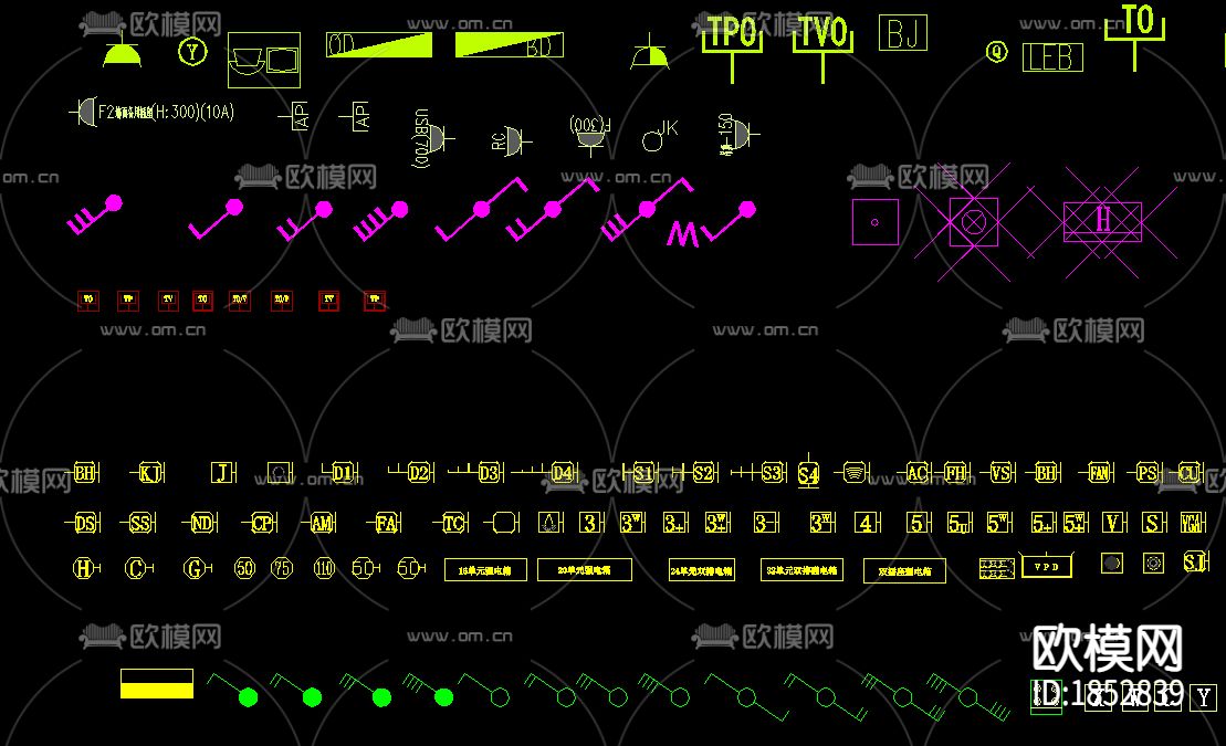 机电点位cad平面图下载（渲染图2）