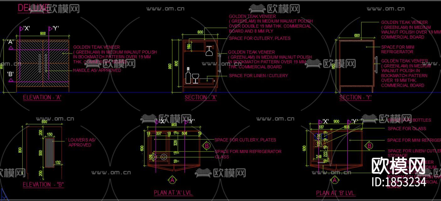 迷你吧台cad图库下载（渲染图5）