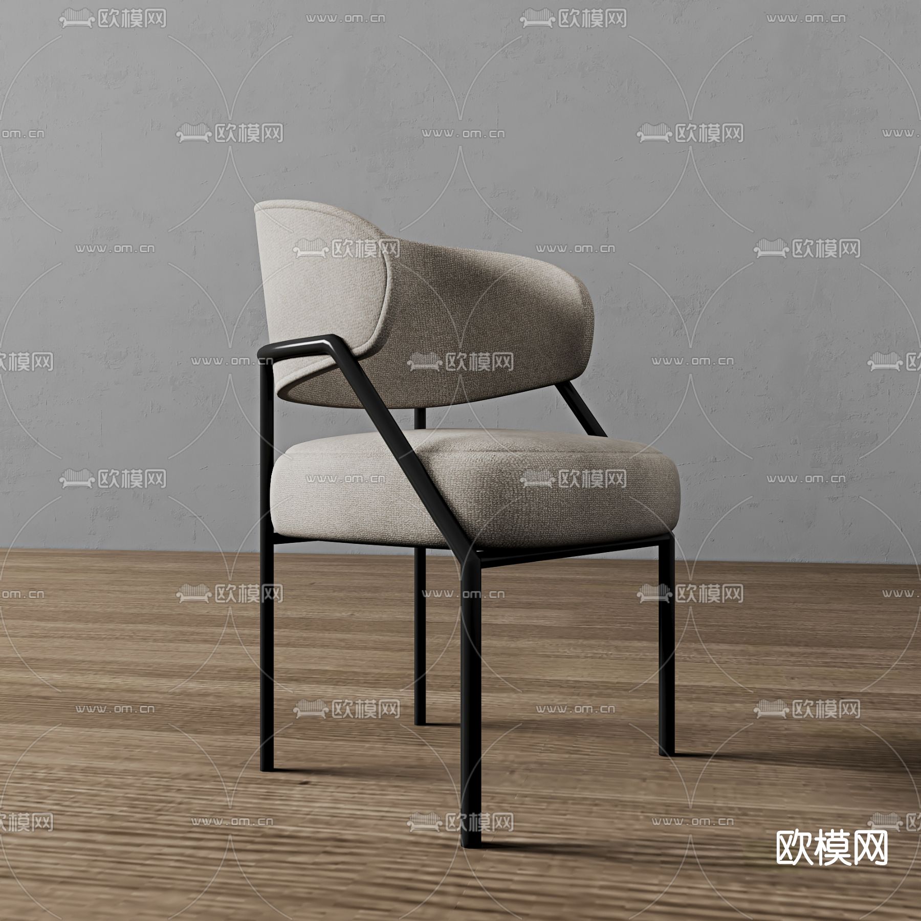 现代布艺单椅免费3d模型下载