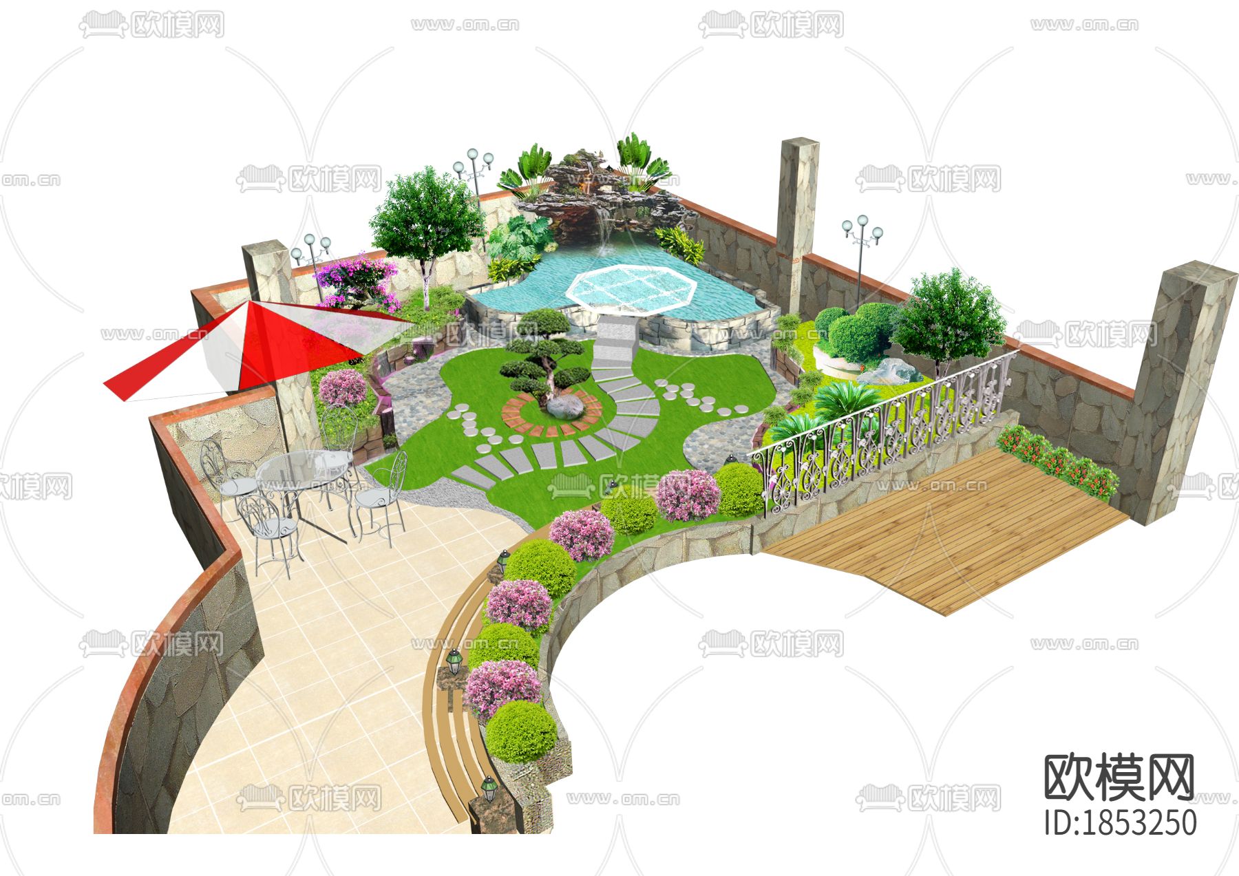 空中花园cad平面图下载（渲染图7）