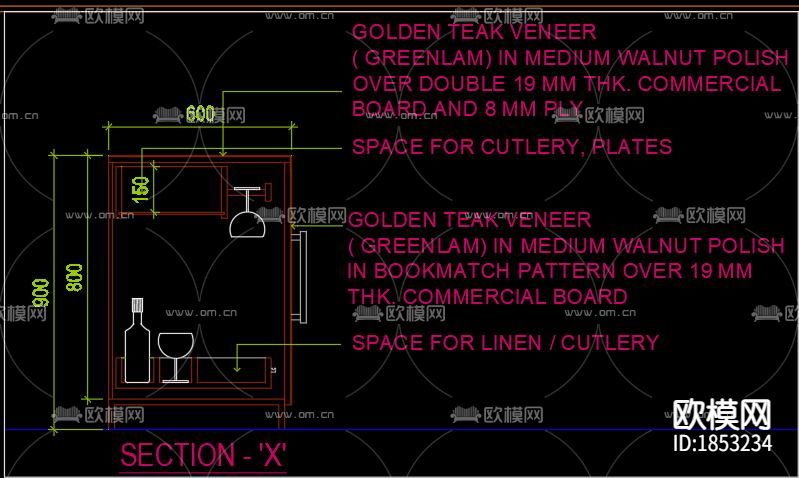 迷你吧台cad图库下载（渲染图1）