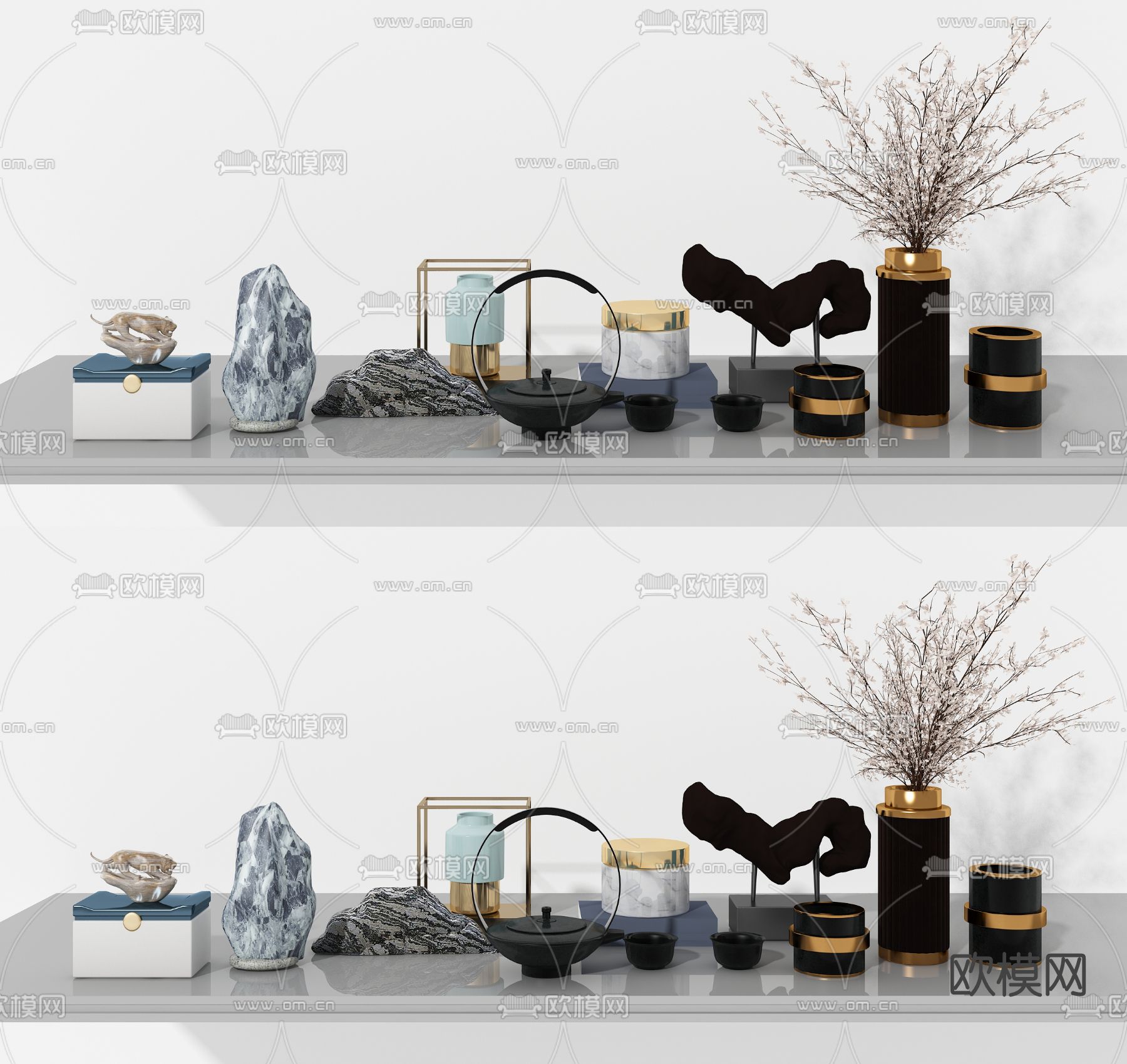 新中式饰品摆件免费3d模型下载