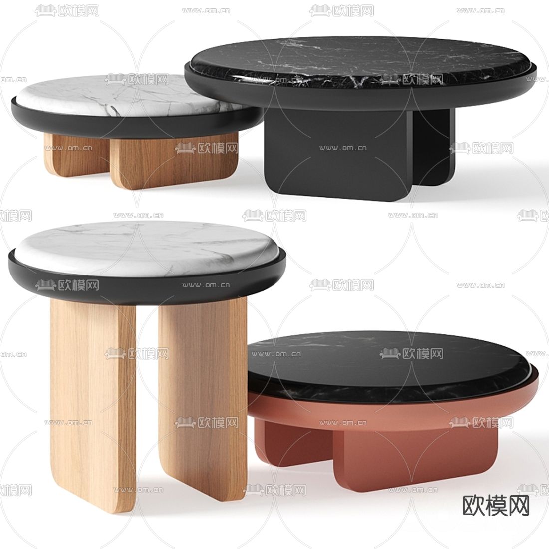 现代大理石茶几3d模型