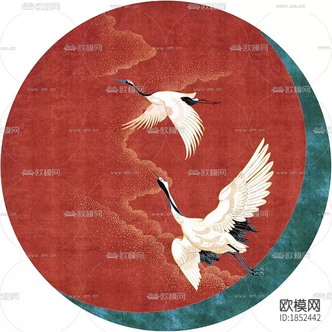 新中式仙鹤地毯