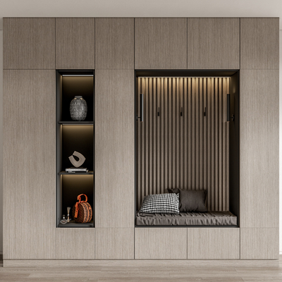 现代玄关柜su模型