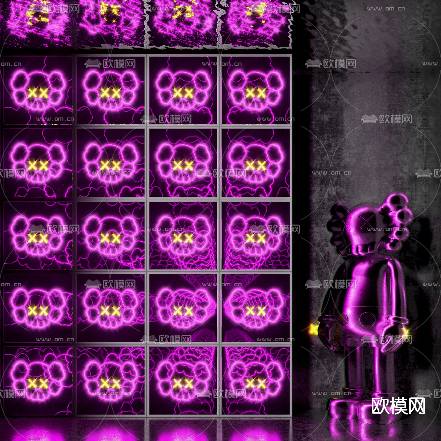 现代潮玩雕塑深渊镜3d模型下载（渲染图1）