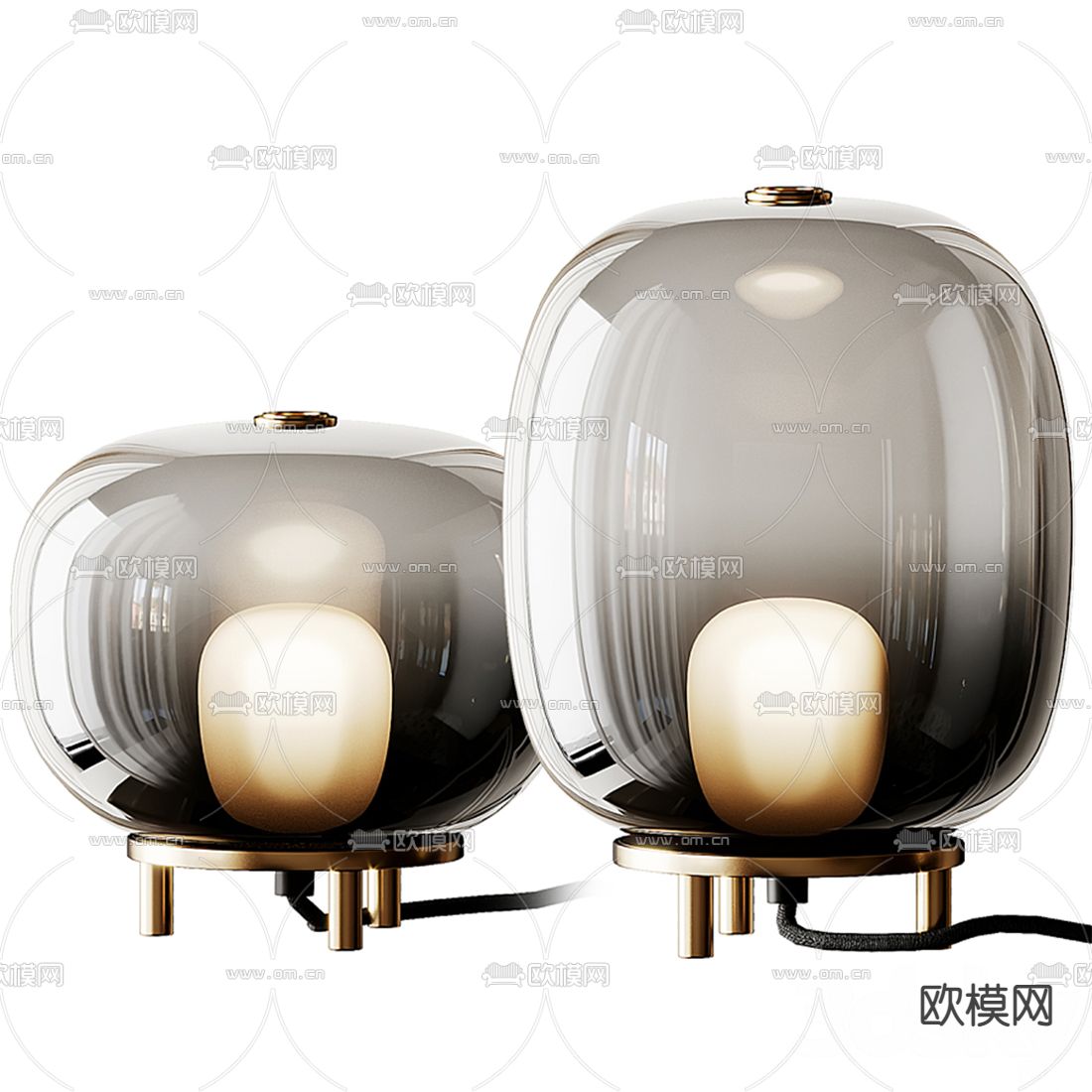 现代玻璃台灯3d模型