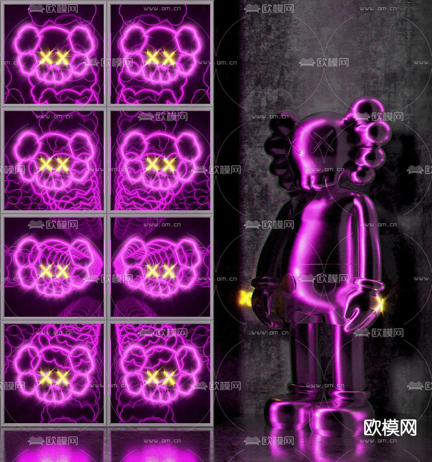 现代潮玩雕塑深渊镜3d模型下载（渲染图2）