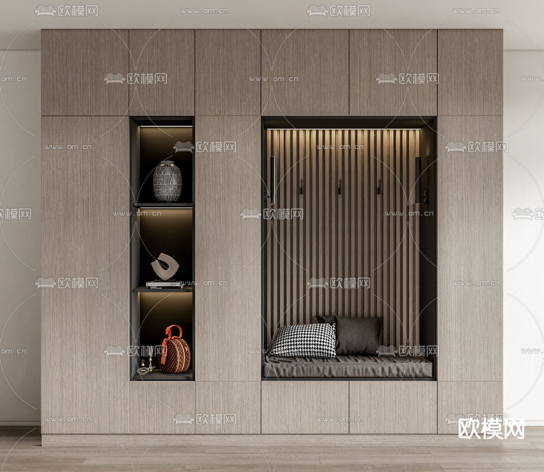 现代玄关柜su模型