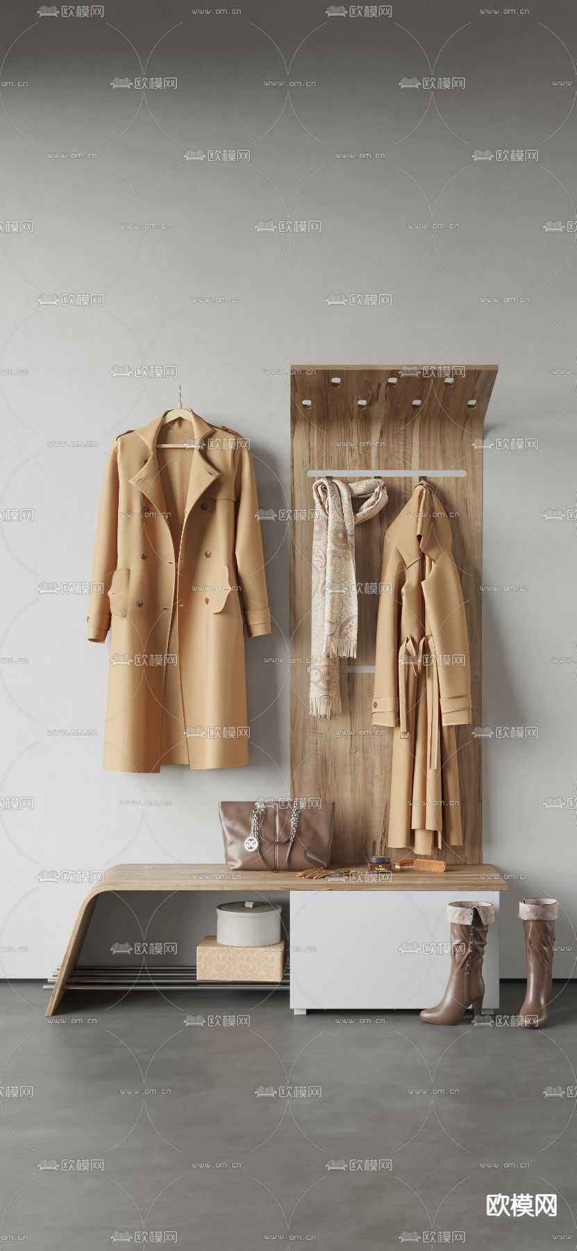 现代服装鞋子包包3d模型