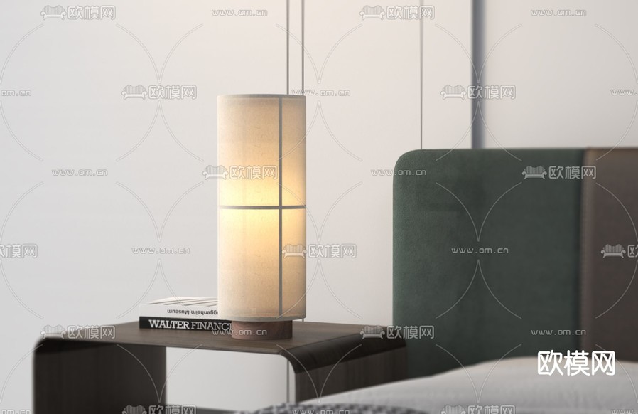 现代亚克力圆球台灯3d模型下载(渲染图2)