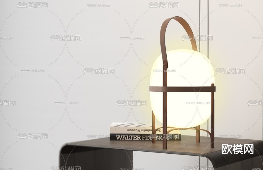 现代亚克力圆球台灯3d模型下载(渲染图3)