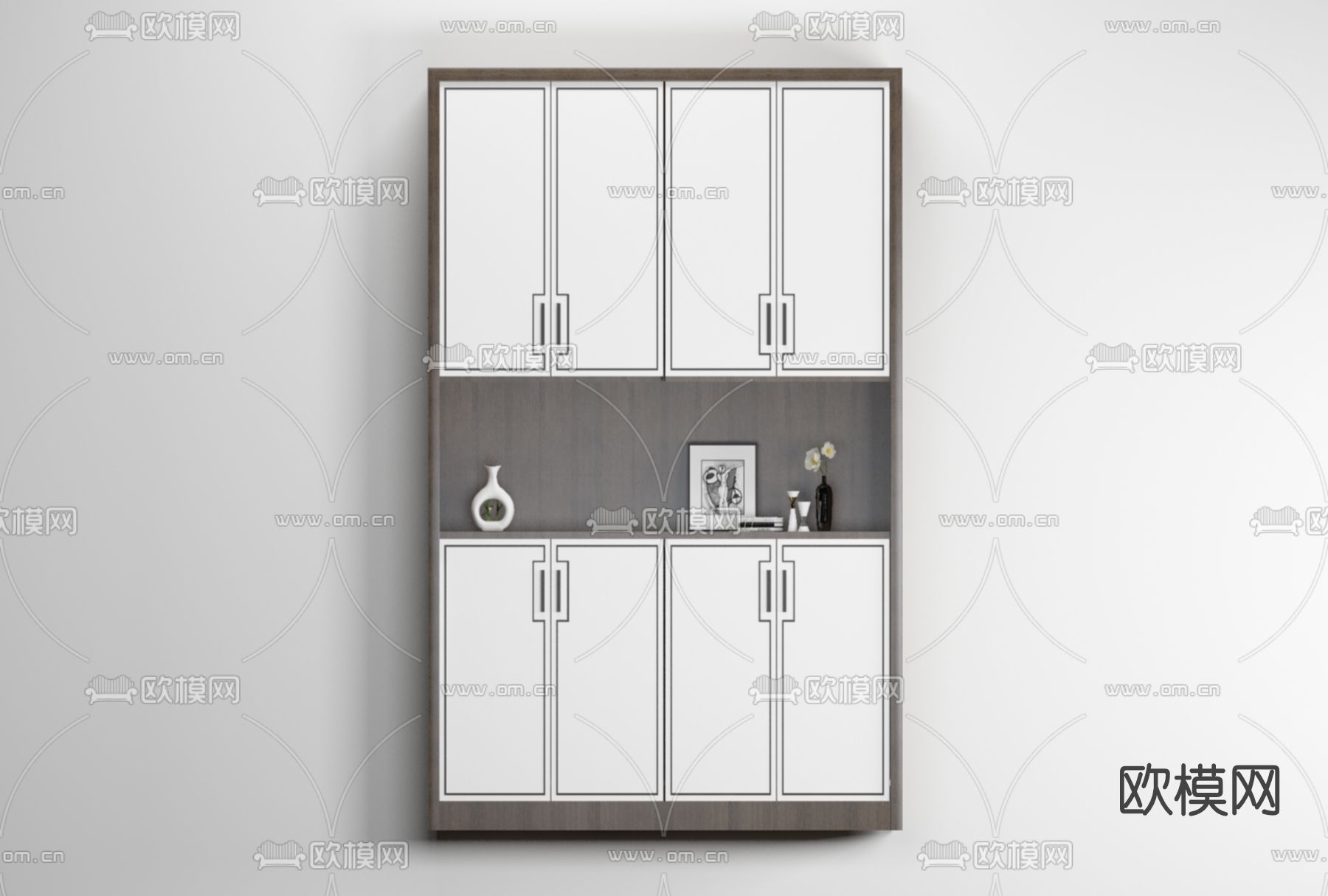 新中式装饰柜免费3d模型下载