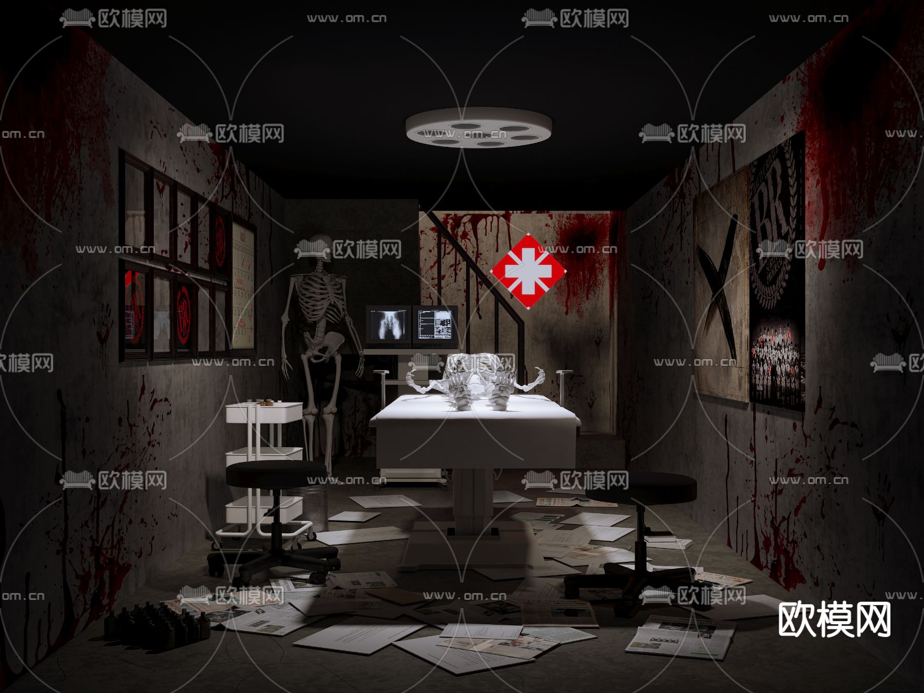 工业风剧本杀3d模型下载（渲染图2）