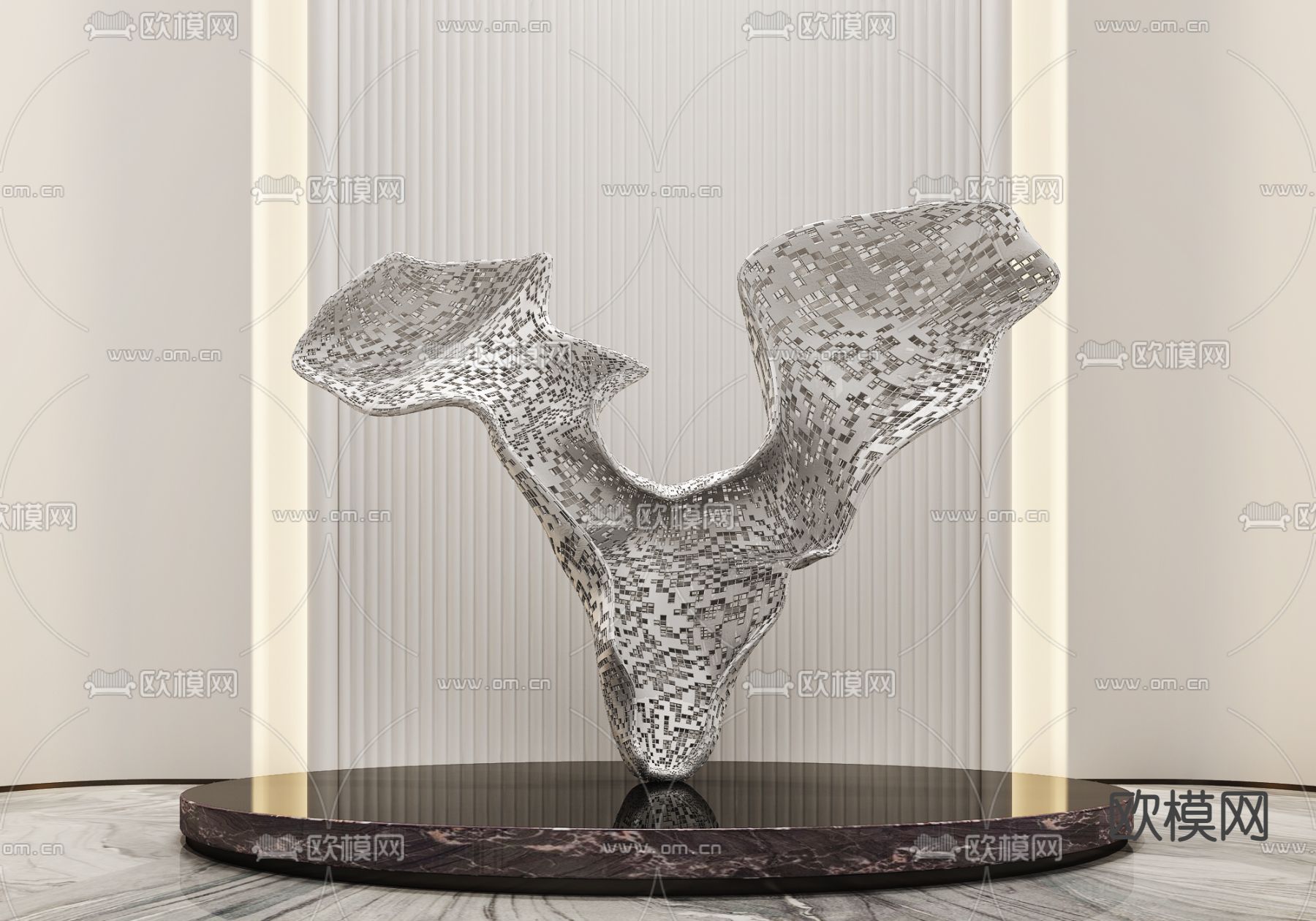 现代抽象雕塑摆件3d模型