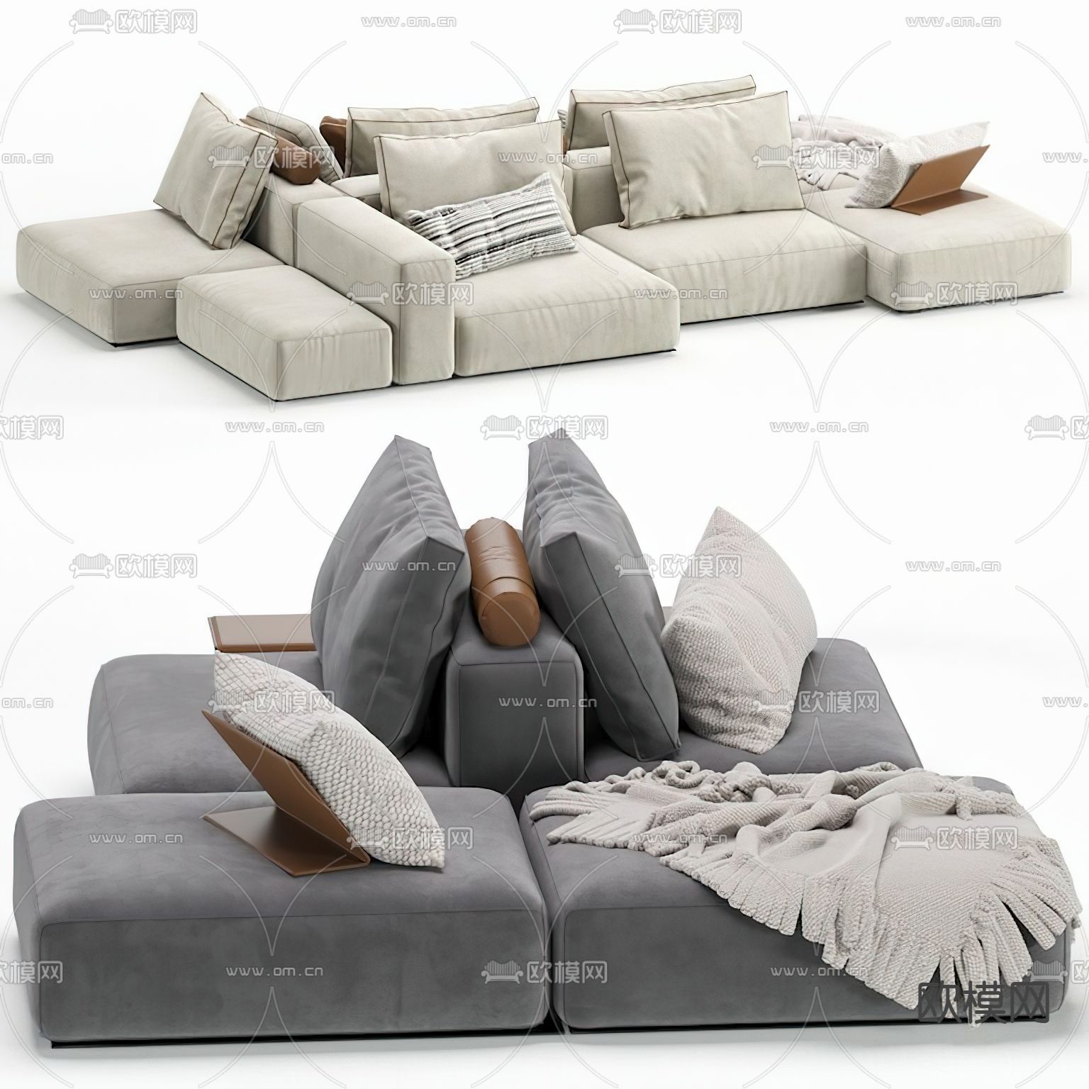 拼接沙发 模块沙发3d模型下载（渲染图3）