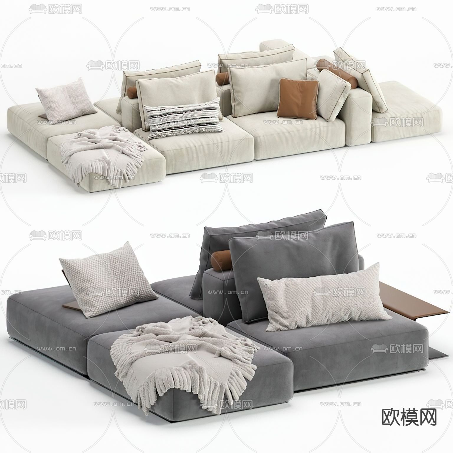 拼接沙发 模块沙发3d模型下载（渲染图1）
