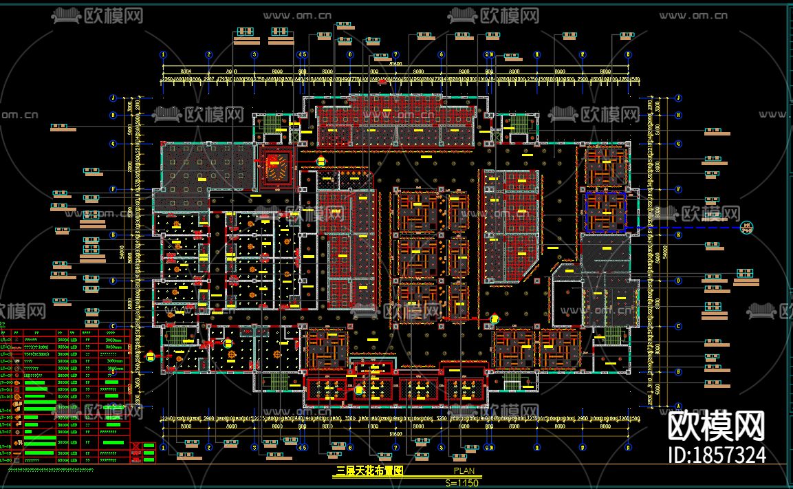 商场美食城cad施工图下载（渲染图2）
