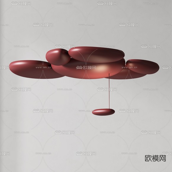 现代金属吸顶灯3d模型下载(渲染图4)