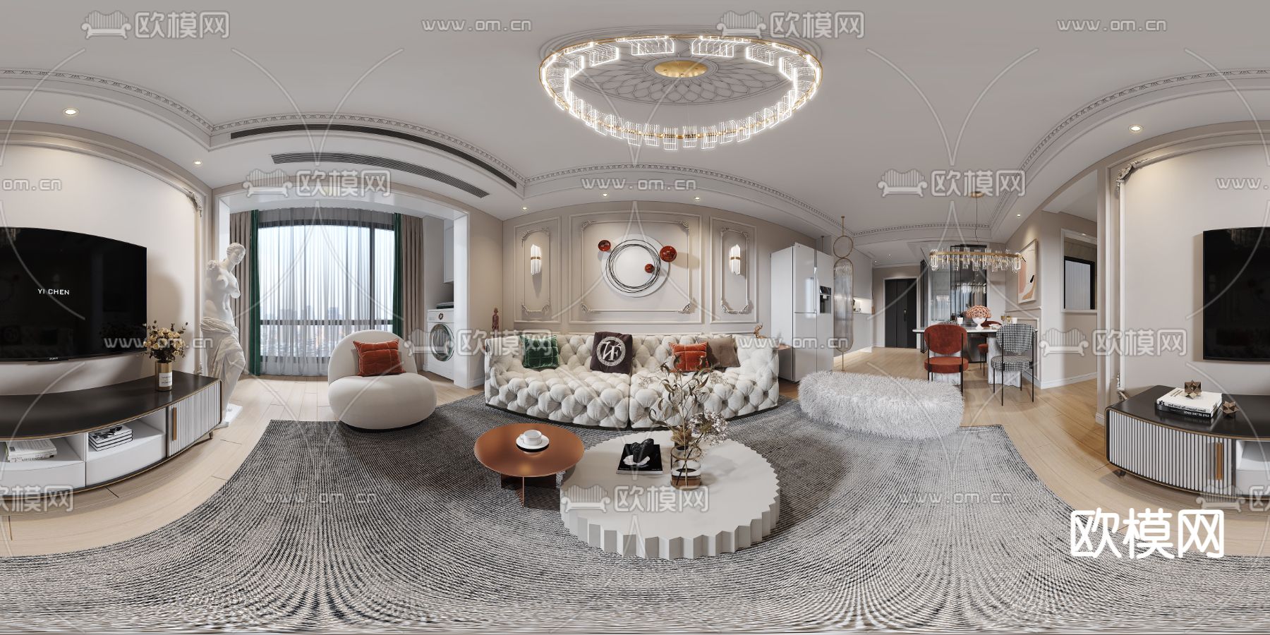 法式客餐厅vr全景3d模型