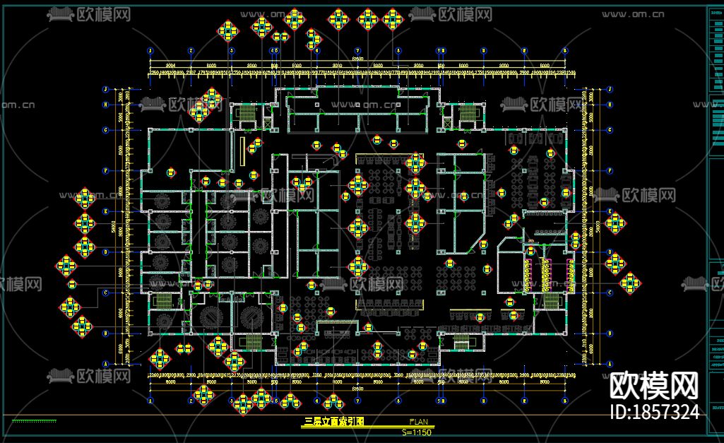 商场美食城cad施工图下载（渲染图4）