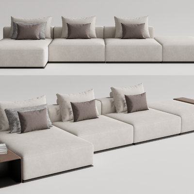 现代布艺多人沙发su模型