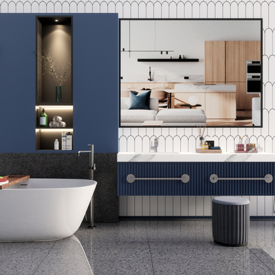  现代洗漱台su模型 