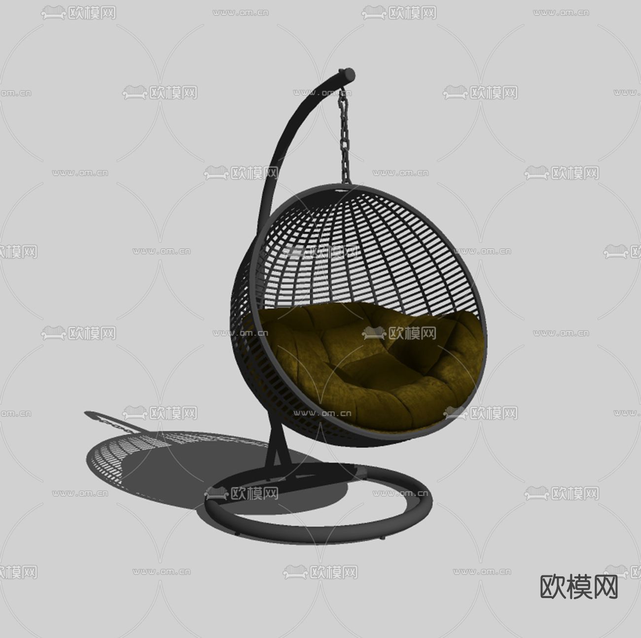 现代铁艺吊椅su模型