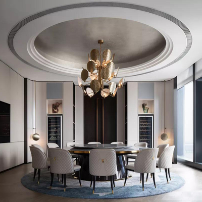 三人行设计 现代轻奢餐厅