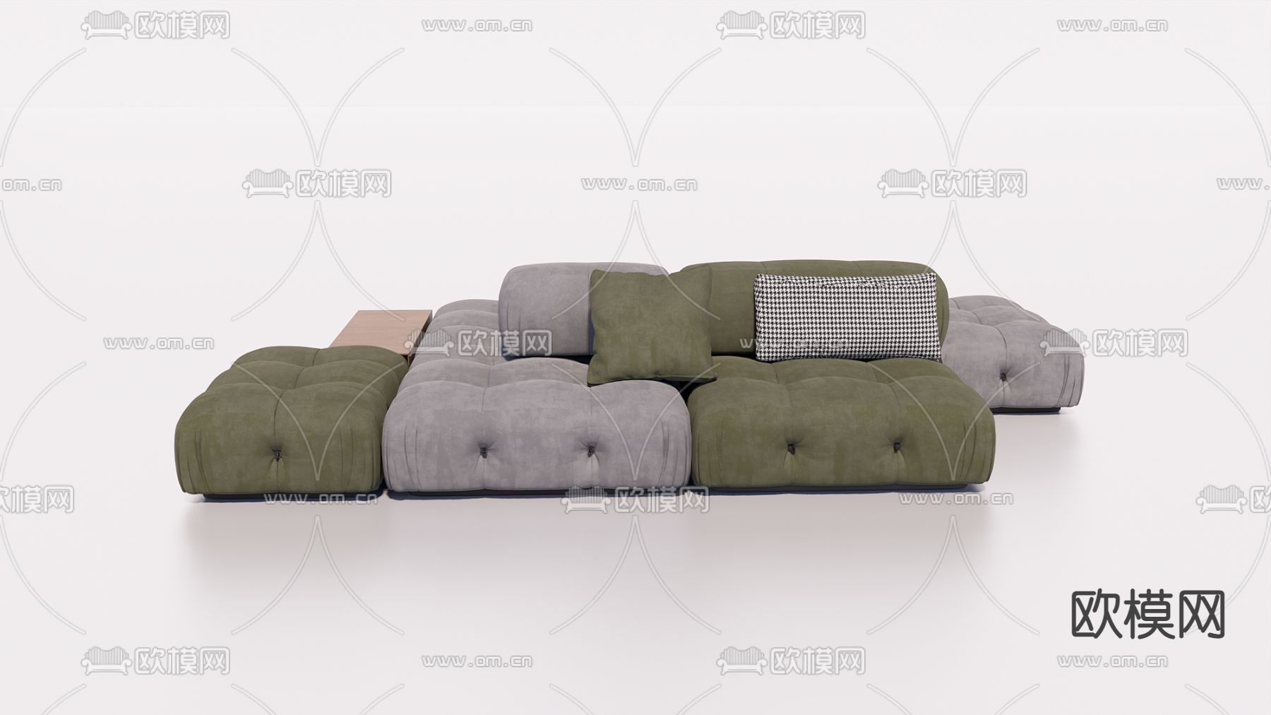 北欧多人沙发su模型下载（渲染图2）