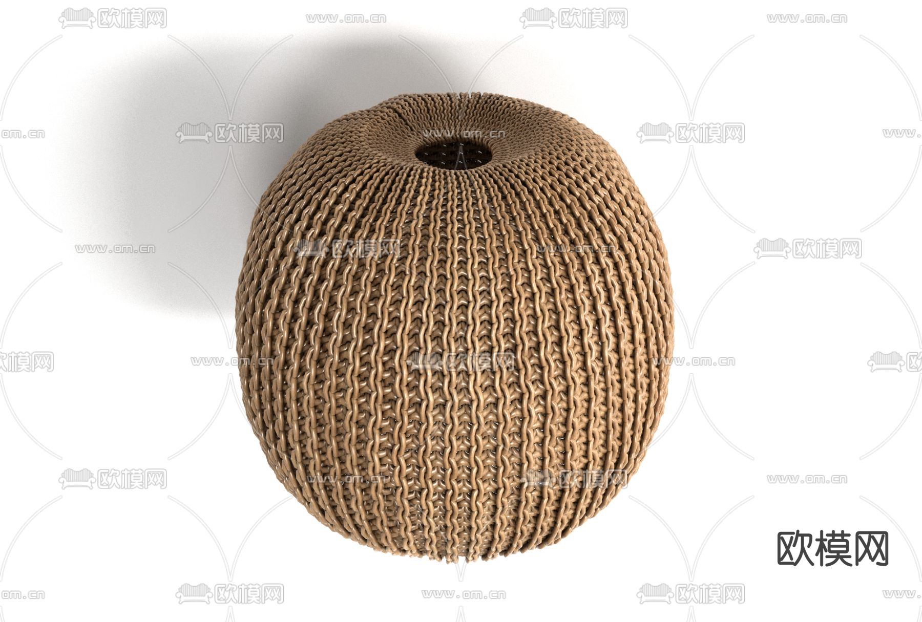 北欧藤编凳子免费3d模型下载