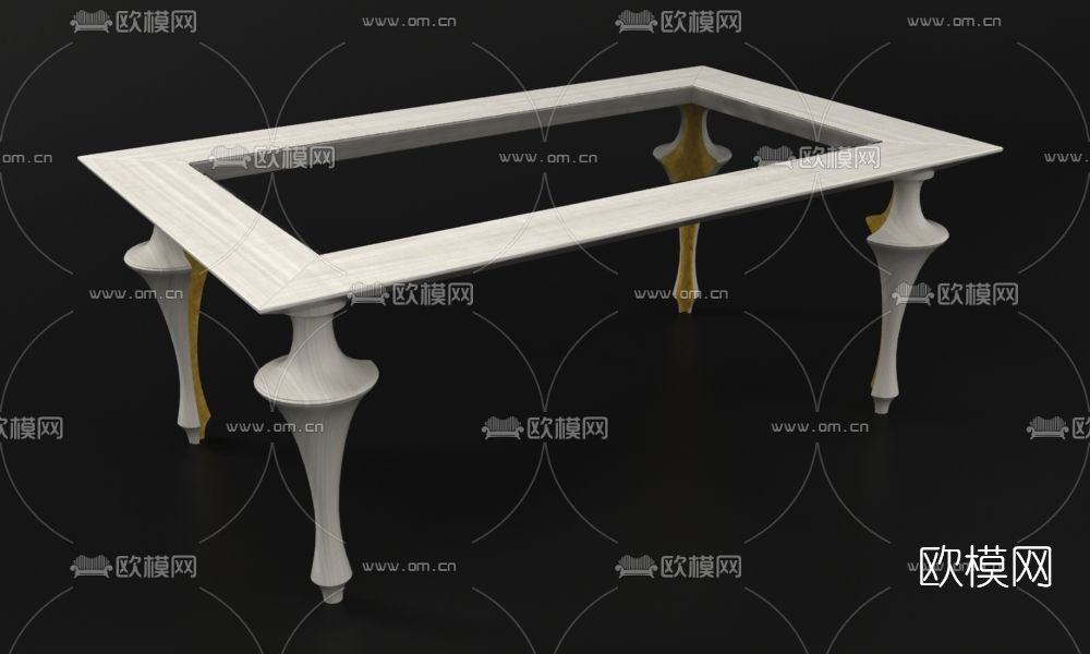 简欧餐桌免费3d模型下载