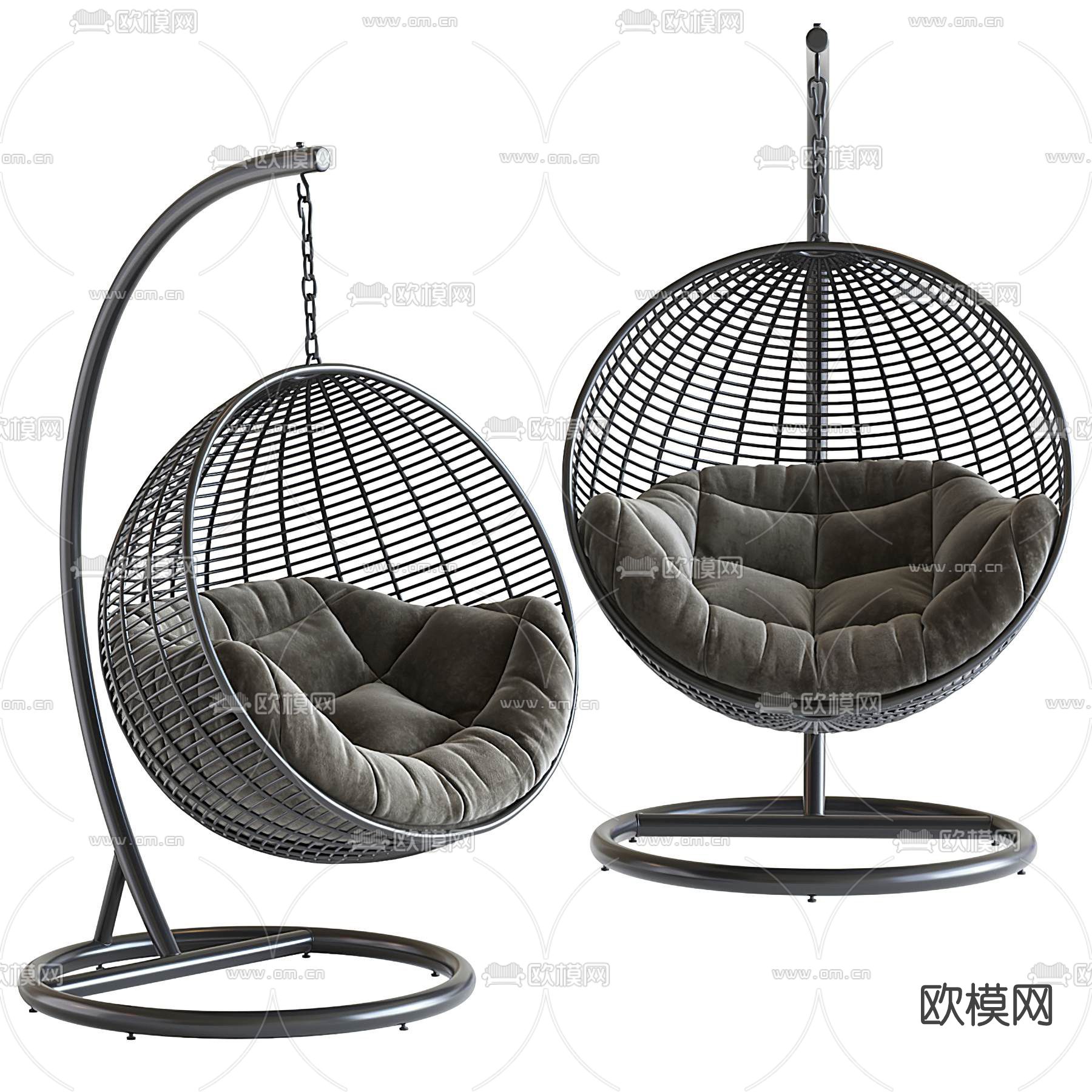 现代铁艺吊椅su模型