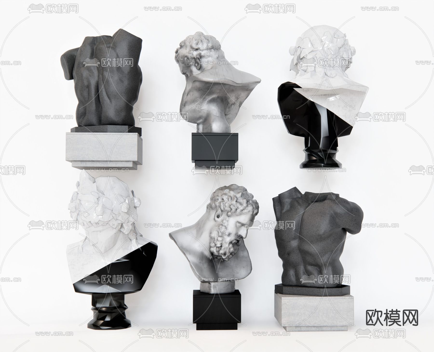 欧式艺术雕塑su模型下载（渲染图1）