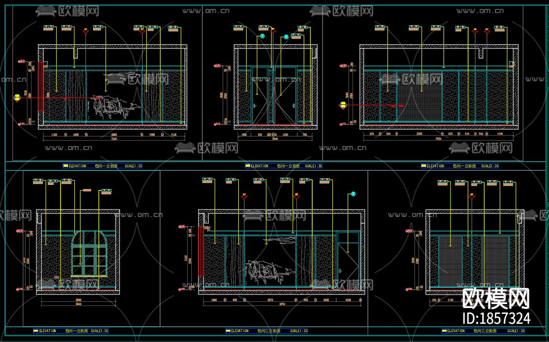 商场美食城cad施工图下载（渲染图5）
