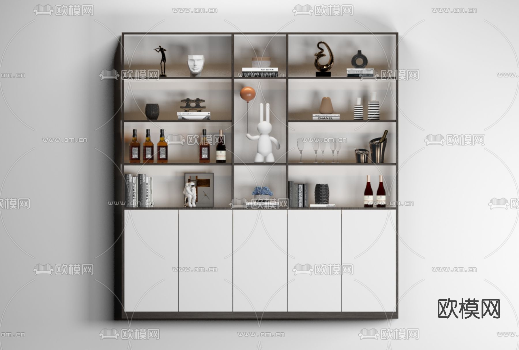 现代装饰柜免费3d模型下载