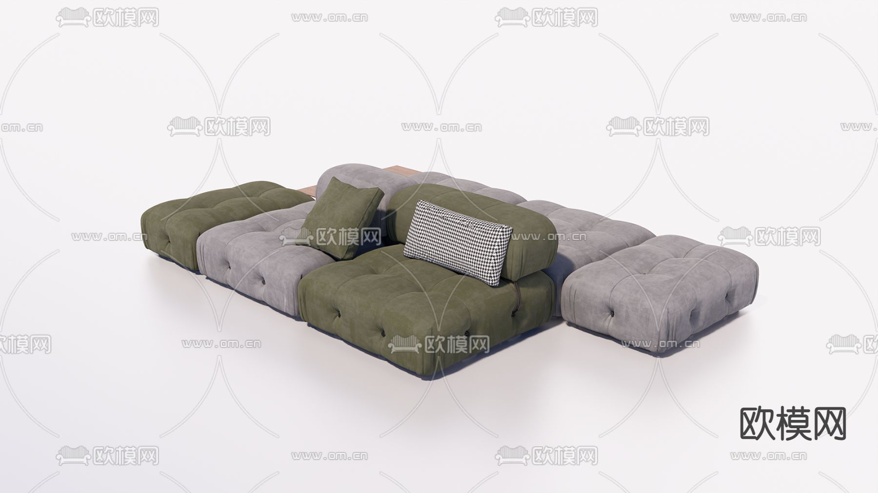 北欧多人沙发su模型下载（渲染图1）