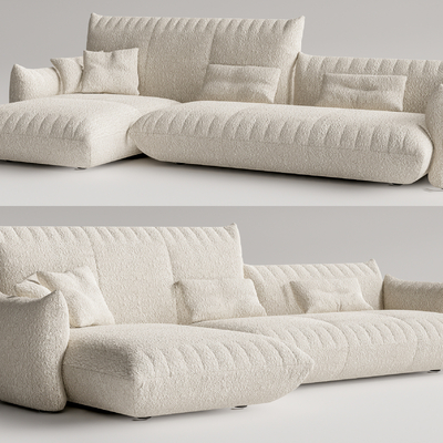 现代布艺多人沙发su模型