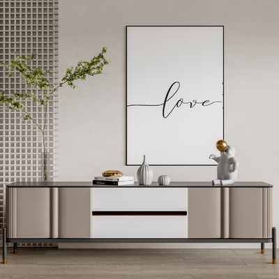 现代轻奢电视柜su模型